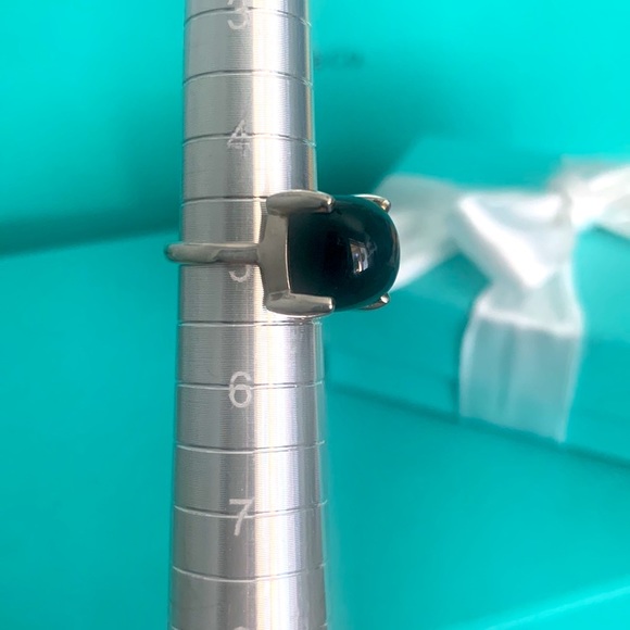 Tiffany & Co Large Sugar Stack Ring Black Onyx Paloma Picasso Stone  12mm size 5 - Picture 11 of 14